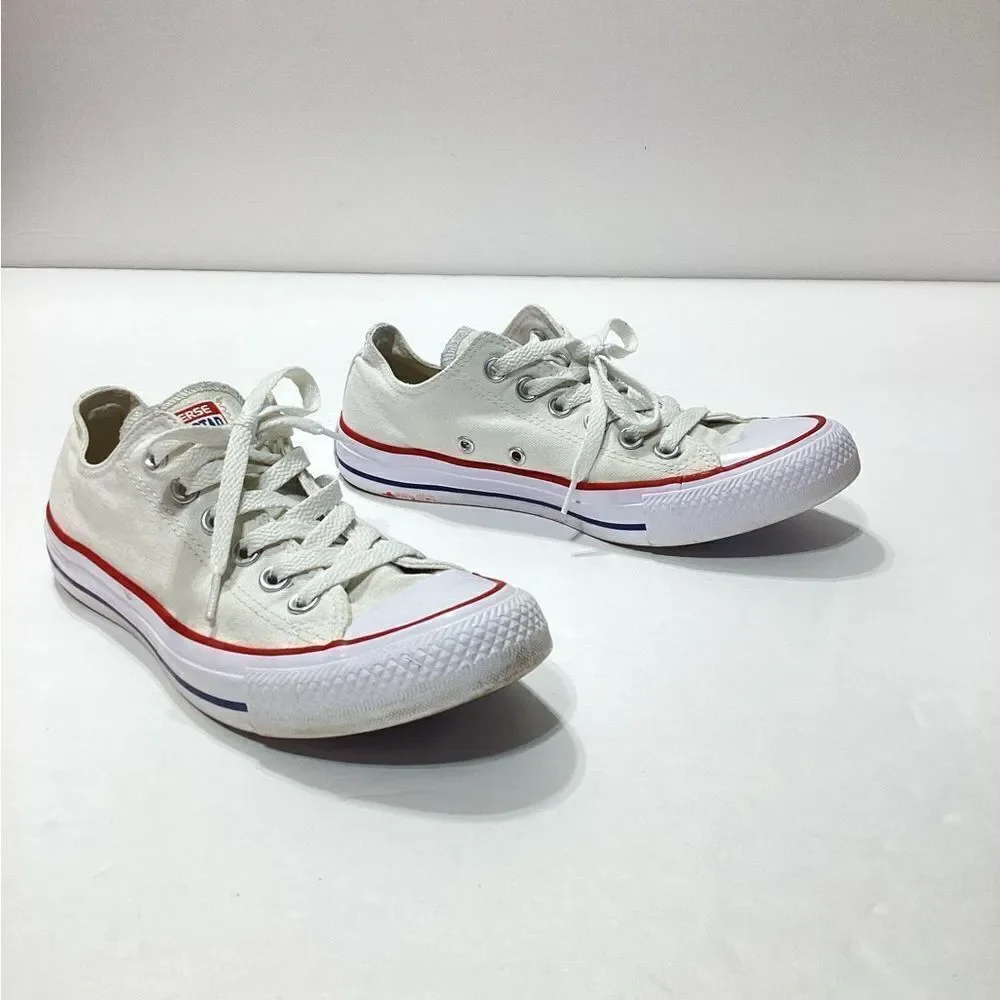White Low Cut Chuck Taylor Converse Sneakers Size 5 - Picture 3 of 5